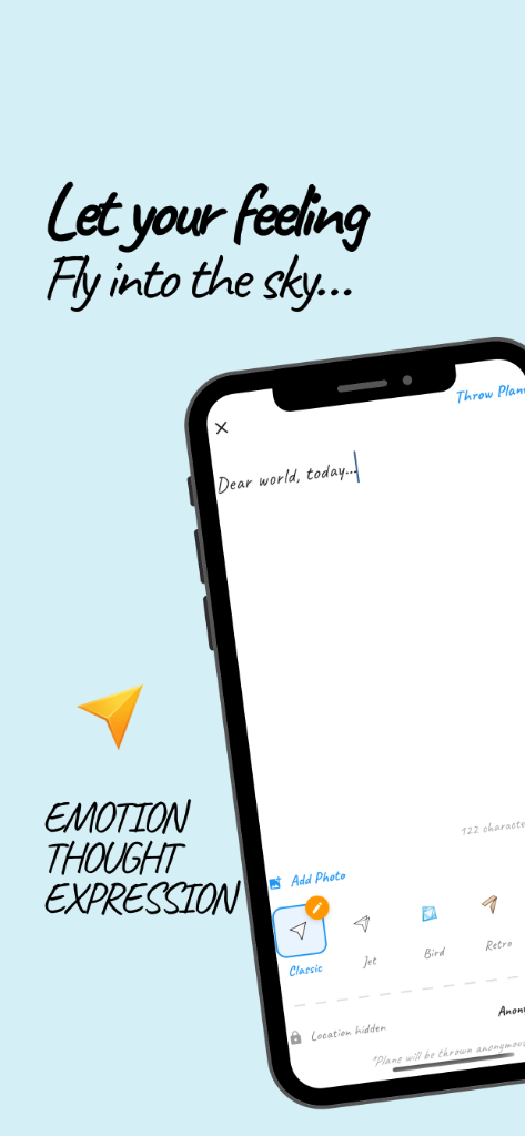 Duyguları kağıt uçağa yazma